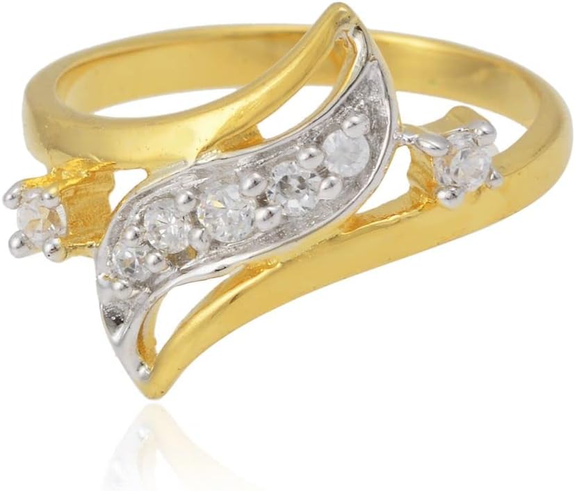SilgoFashion Jewellery Brass Gold-Plated Ring for Women and Girls, Gold, MRG00118YYAO