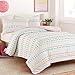 HOMBYS Tufted Pom Poms Bedding Comforter Set for Girls, 3 Piece White Pink Boho Jacquard Kids Comforter Set for All Seasonï¼ŒFull/Queen Size