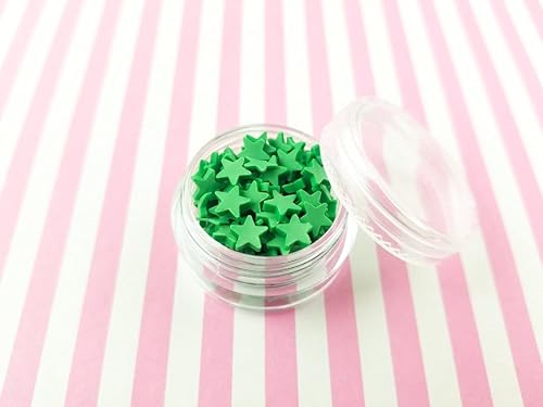 Miniatura 2 de Star Sprinkle Mix gránulos falsos de arcilla polimérica YUN Decoden Funfett Jimmies verde bosque S57 bolsa de 088oz