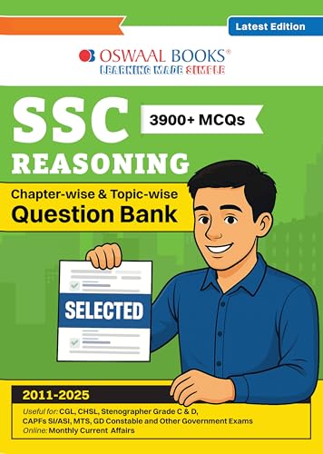 Image of Oswaal SSC Reasoning 15 Years Question Bank English Medium | 3900+ MCQs Tier-1 Chapter-wise & Topic-wise | SSC CGL, CHSL, MTS, CPO | Previous Years 2011-2025 | For 2026 Exam