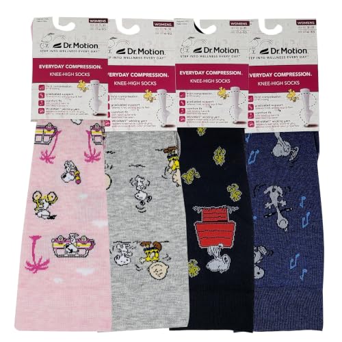 Image of Dr. Motion Compression Knee High Socks for Women - 4 Pairs Pack