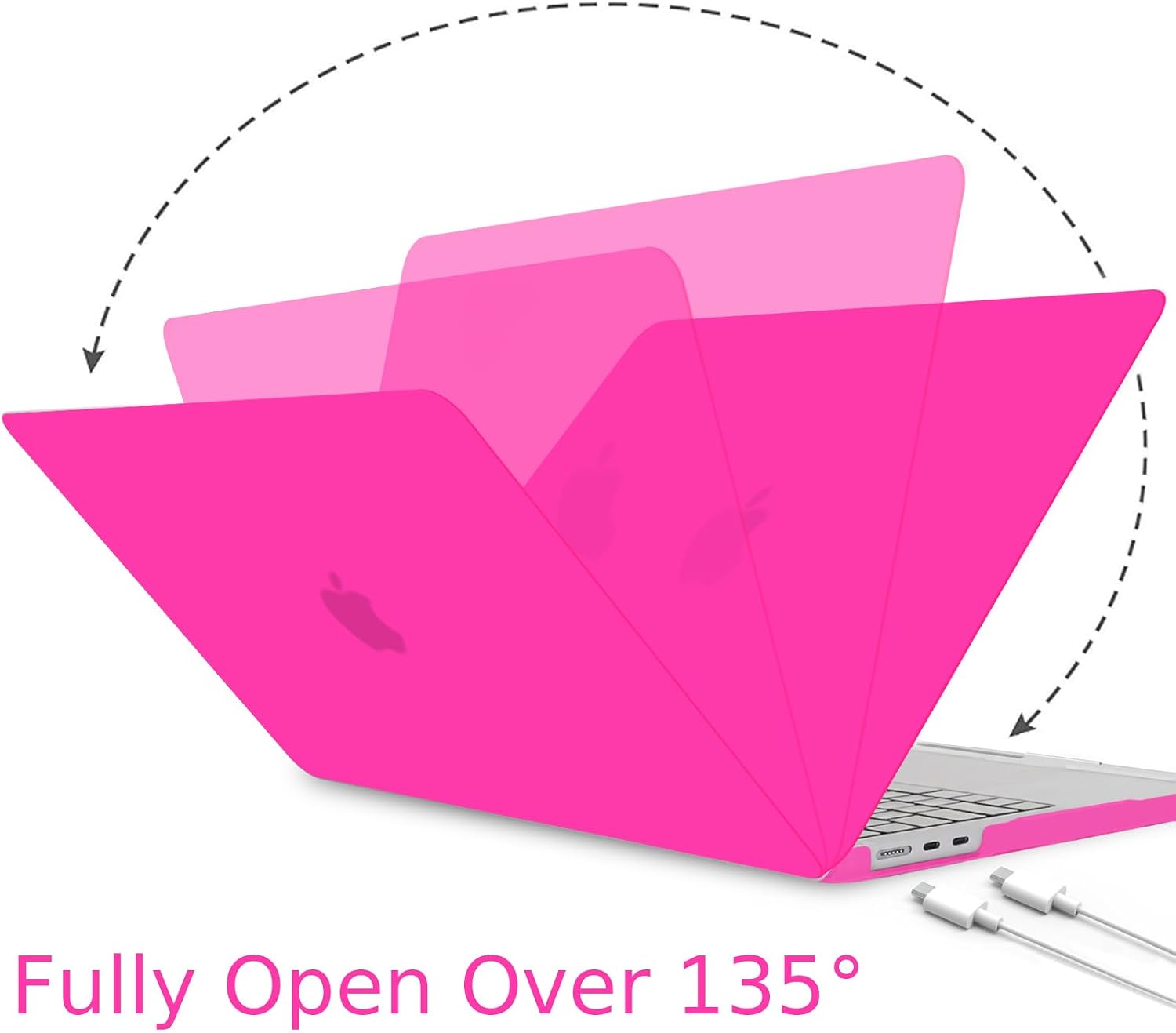 B BELK Compatible with MacBook Air 15 inch Case 2026 2025 2024 2023 M5 M4 M3 M2 A3448 A3241 A3114 A2941 Liquid Retina Display, Matte Plastic Hard Shell Case +Keyboard Cover +Screen Protector, Hot Pink