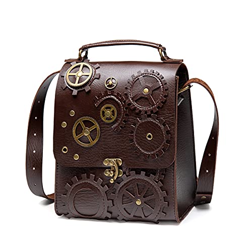 Sac à bandoulière steampunk Valentoria en cuir B-029 pour ranger vos essentiels