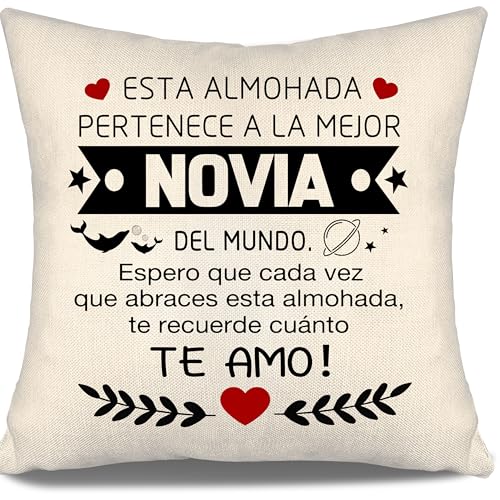 Espero Que Cada Vez Que abraces Esta Almohada te recuerde cuánto te Amo Funda de Cojín para Novia Cumpleaños San Valentín Mejor Regalo de Novia para Ella
