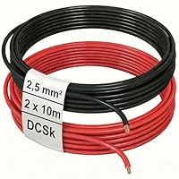 DCSk Kfz-Kabel 2,5mm² 10m FLRY B asymmetrisch 2.5 mm² Fahrzeugleitung Kfz Litze Farbset rot schwarz 2 5mm2