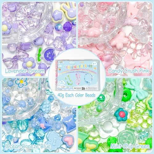 JoyJellies Bracelet Making Kit with 4 Colors Beads & Charms - Use Code 754JQU2D
