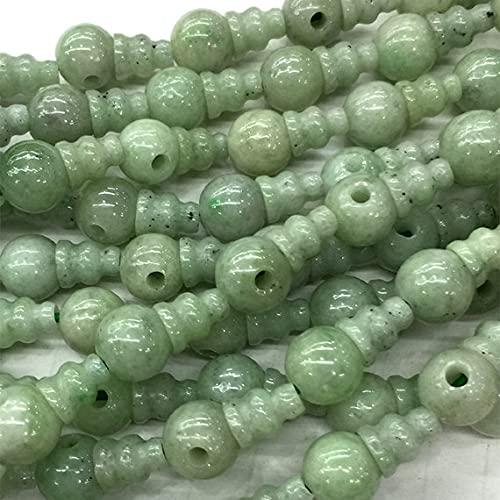 Jadeite verte naturelle perle de Guru à 3 trous pour créer votre bracelet de méditation yoga