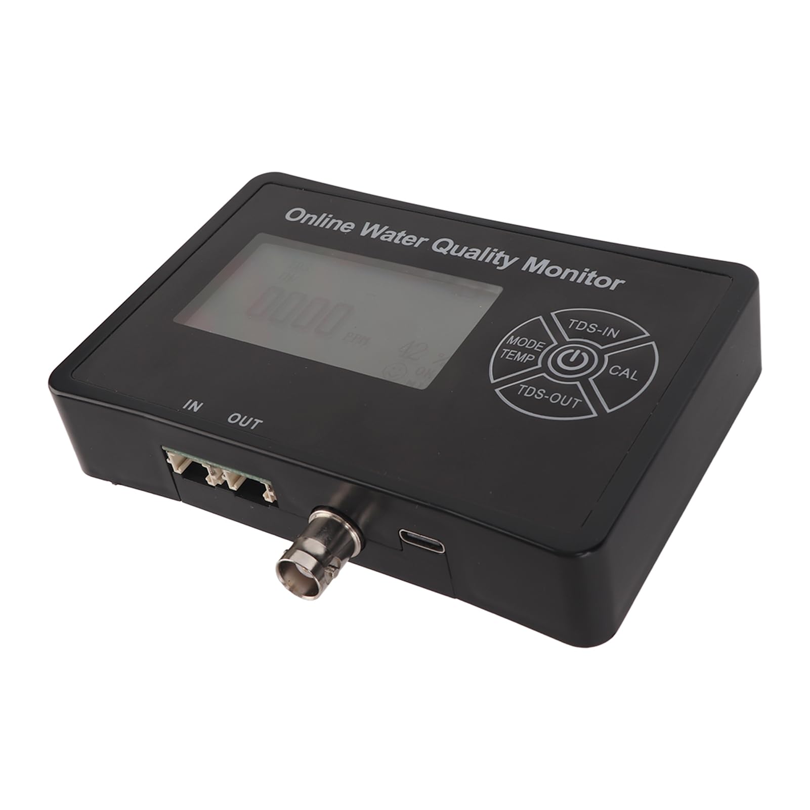 Testeur de température et d'humidité TDS EC PH, Moniteur de qualité de l'eau Mural précis avec Grand écran pour Eau Domestique, Piscine, aquaculture, électrode en Verre en Alliage