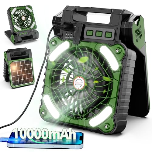 10000mAh-Solar-Powered-Camping-Fan-with-LED-Lantern-4-Speeds-Powerful-Wind-Rechargeable-Battery-Operated-Portable-Fan-Cordless-Desk-Cooling-Fan-with-3-Timer-PowerBank-for-Travel-Tent-Worksite