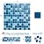 LSDECO 5 Sheets Glass Mosaic Tiles Backsplash, Pool Tiles, 12" x 12" Kitchen Backsplash Tile, Glass Tiles for Bathroom Border Shower Wall (5 Sq.Ft Azure)