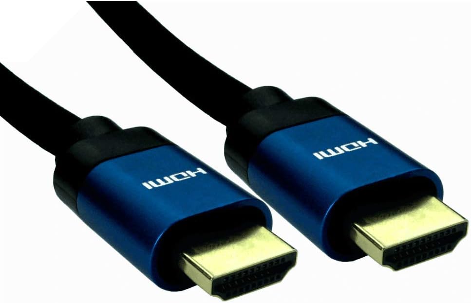 rhinocables Short HDMI 2.1 8K Cable - Ultra High-Speed Braided Copper Lead, 8K Blue, 3m