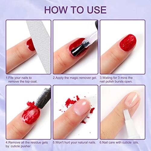 Miniatura 3 de AIJIMEI Removedor de esmalte de gel para uñas, removedor de esmalte de gel para uñas, rápido, simple y seguro, removedor de esmalte de gel de 1 a 3
