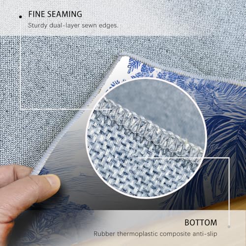 Tapis pour salon lavable et fin 180x270cm antidérapant bleu - 7