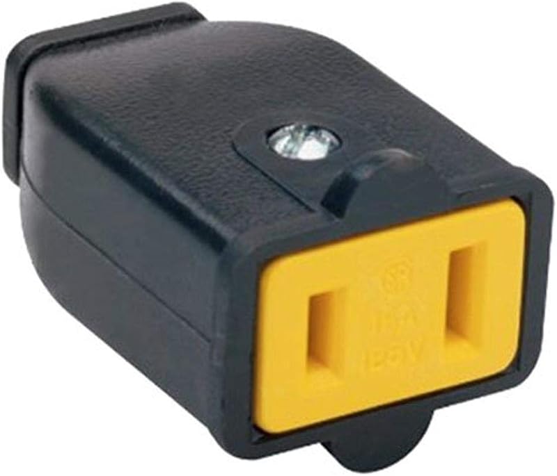 Legrand Pass & Seymour SA155BKCC10 Residential Straight Blade Connector 15-Amp 125-volt Two Pole Two Wire, Black (1 Count)