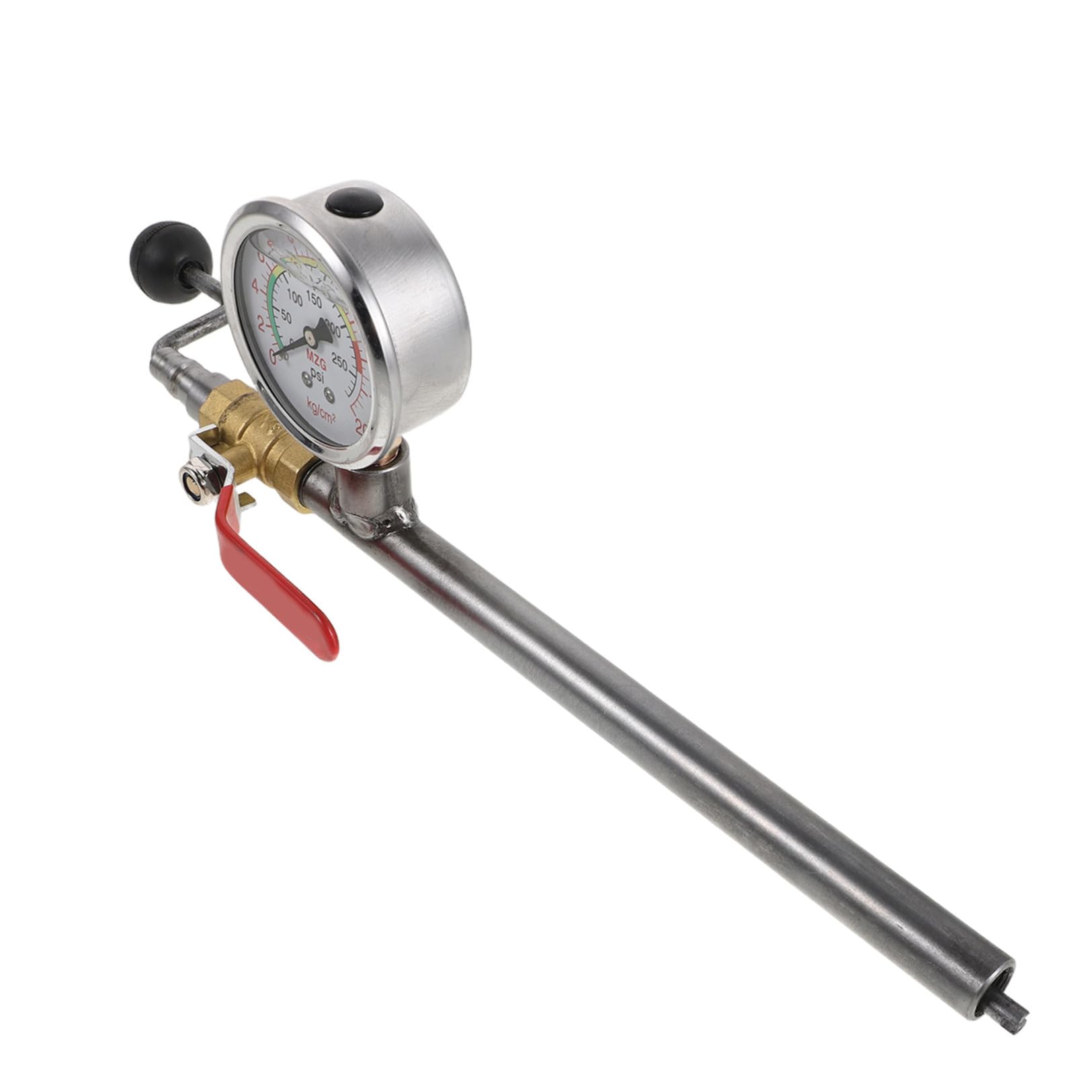 Reifendruckmesser Hohe Druckbeständigkeit mit Aufblasstange aus Metall und Schnelle Aufpumpfunktion für Schwere Baumaschinen und Lkw für Tägliche Reifenwartung