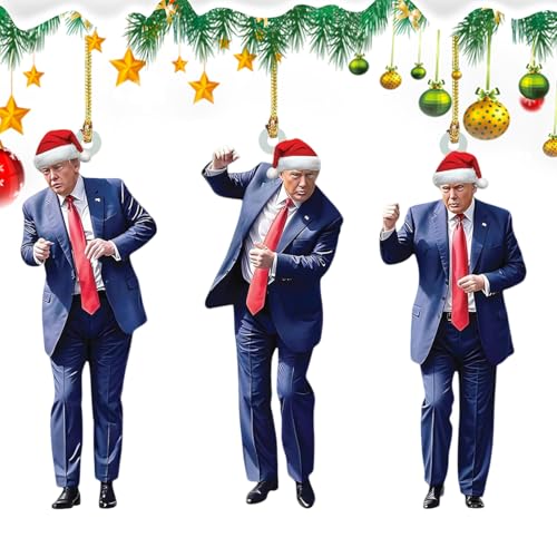 3 Stück Lustige Politiker Figur Weihnachtsbaumschmuck Set Acryl...