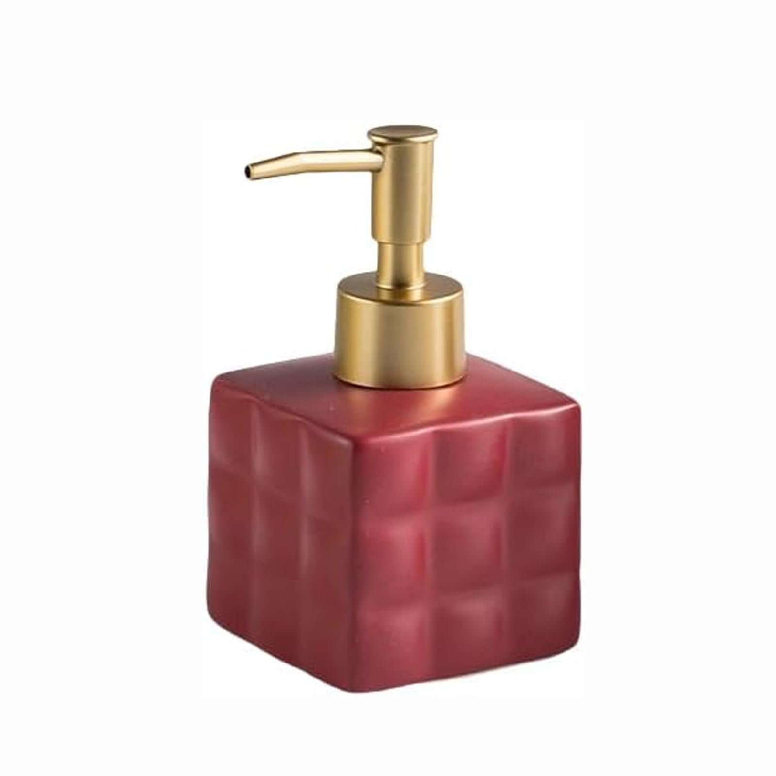 Kxaoxgrc Red Glass Soap Lotion Dispenser Set, Ceramic Hand Soap Dispenser 220Ml Multicolor For Kitchen Bathroom(Red)