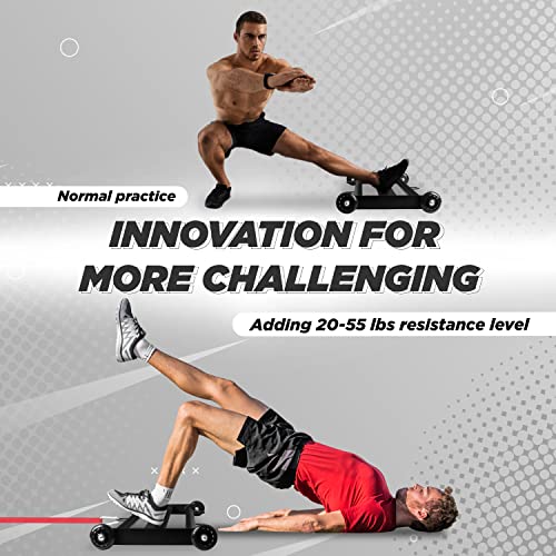 Yes4All Rolls Smooth, Versatile Glute Ham Glider, Exercise Wheels for Home Gym Fitness, Glute Hamstring, Booty Building, Leg Excerise & Ab Roller for Abs Workout Equipment - Image 5