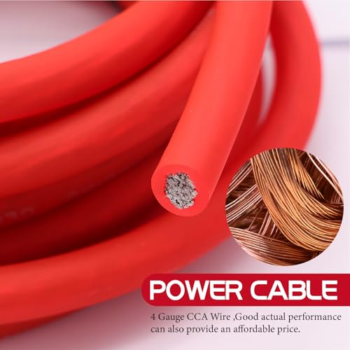 Image of 4 Gauge Dual Amp Subwoofer Wiring Kit with Power,RCA,Speaker Wire for Audio