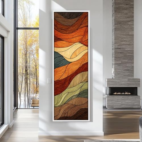 Affiches contemporaines et toiles verticales pour décoration de salle à manger 45x135cm