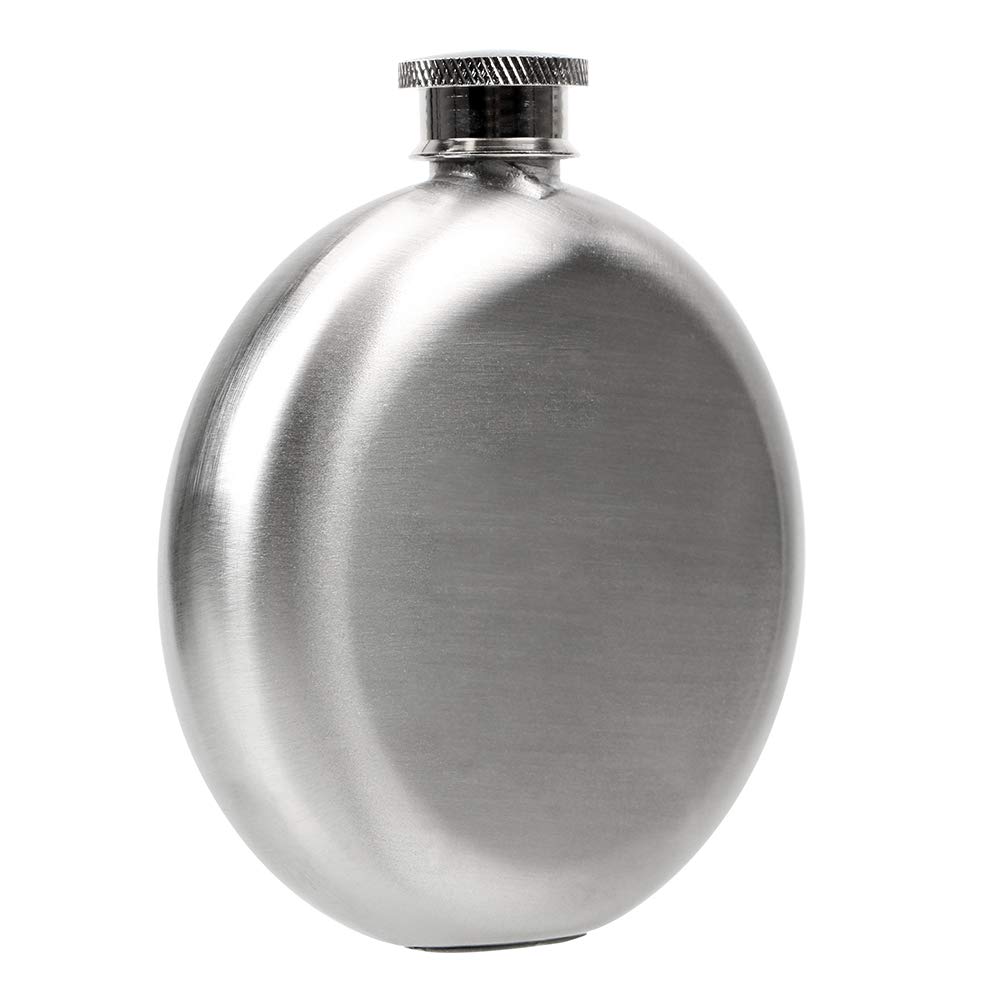 CENPEK Hip Flask, 5~9 oz Stainless Steel Whiskey Flask 100% Leak Proof, Portable Pocket Hip Flask for Liquor for Men(Round)
