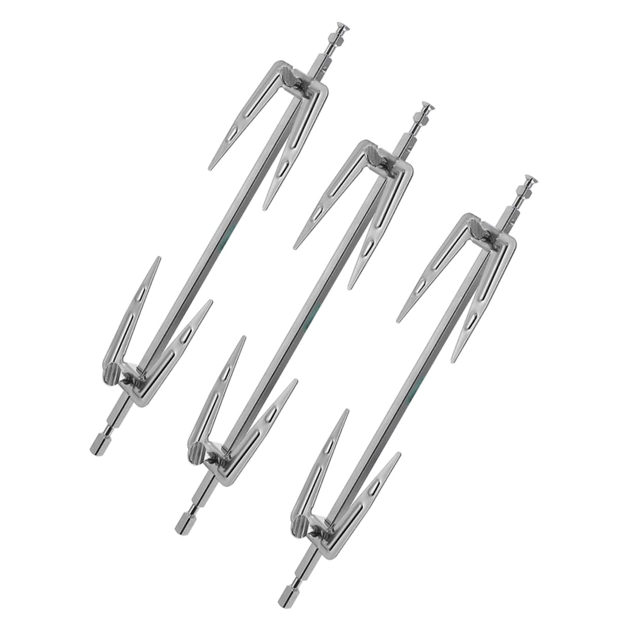 Toddmomy 3Pcs Stainless Steel Bbq Forks Air Fryer Oven Accessories for Grilling Meat and Chicken Easy to Use Rotating Design for Barbecue Cooking