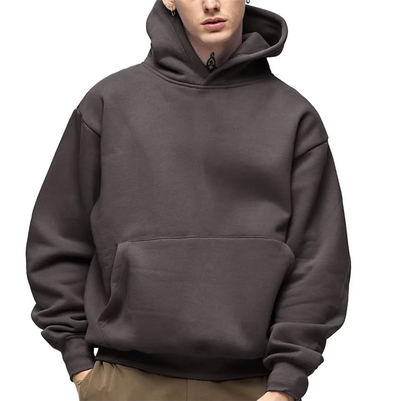 Dninmim Men's Hoodies Autumn Winter Casual Thick Cotton Solid Hoodies Sweatshirt2
