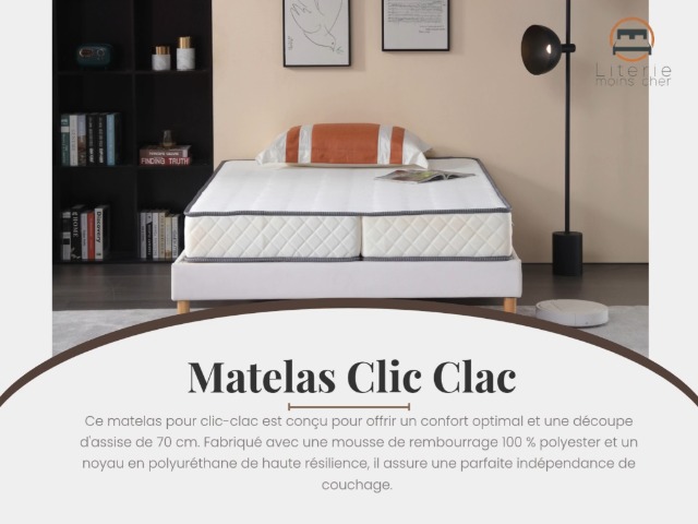 Matelas Clic-clac Terre De Nuit 10 Cm Mousse Ferme - 120x190 Cm, Housse Lavable, Fabriqué En France