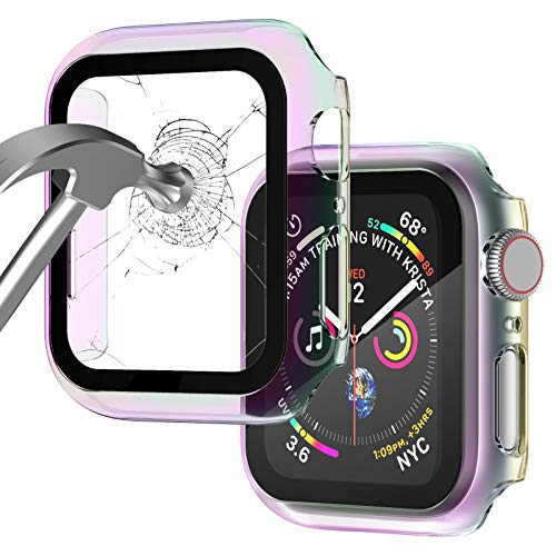 Image of Case Compatible with Apple Watch 42MM Series 3 /2 /1 / with Built-in Tempered Glass Screen Protector, All-Around Ultra-Thin Bumper Full Cover Hard PC Protective Case for iWatch