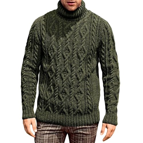 Pull en tricot torsadé col roulé homme fini le froid hivernal