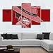 Produktbild jukunlun Wandkunst AFFE Anime Zeichentrickfigur Modular Leinwand Bild Rot 5 Stück Home Decoration Gemälde Drucke Poster Wohnzimmer Bild-200X100CmFrameless