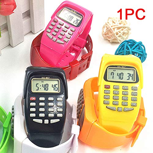 Alicer Reloj de pulsera para niños, multifuncional, digital, calculadora, herramienta de prueba, azul, Tamaño libre
