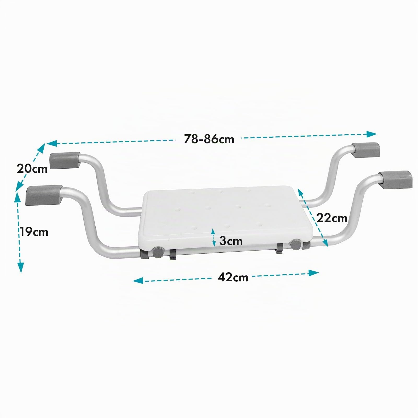 Floordirekt Badewannensitz - Levi - Verstellbarer Badesitz bis 150 kg belastbar aus Aluminium