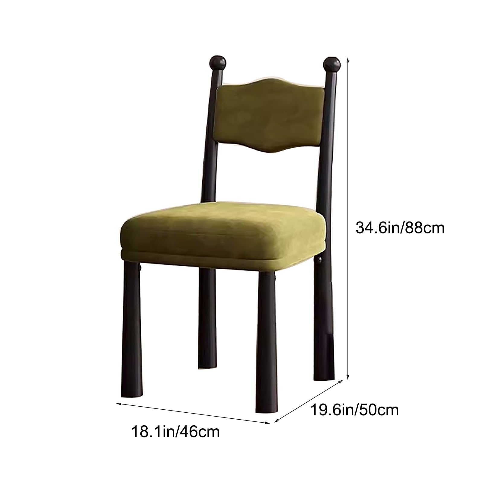 Slish Chaise de salle à manger rembourrée en bois massif pour chambre à coucher et bureau à domicile avec pieds en bois blanc – Parfait pour la salle à manger et la décoration moderne
