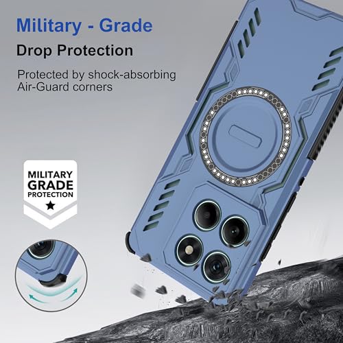 Image of Zapcase Back Case Cover for Motorola Edge 60 5G | Magnetic Case with Built-in Metal Ring | Supports MagSafe Charger, Wallet & Car Mount | Shockproof Hybrid PC + TPU | Blue