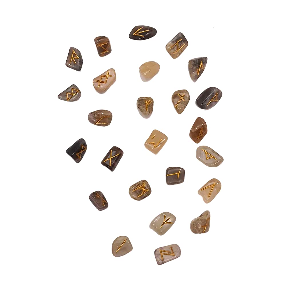 VIE Rune Set with Pouch, 1-2cm, Moonstone