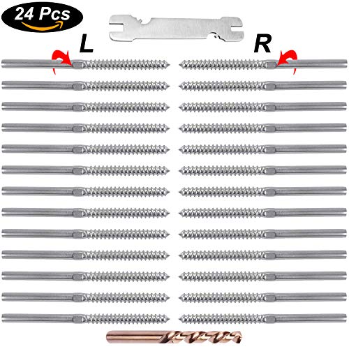 CKE 12 Pairs Stainless Steel Right&Left Handed Thread Swage Lag Screws for Wood