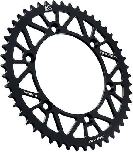 Miniatura 10 de JT Sprockets JTA822.44BLK 44 dientes negro Racelite anodizado aluminio 7075 T6 piñón trasero