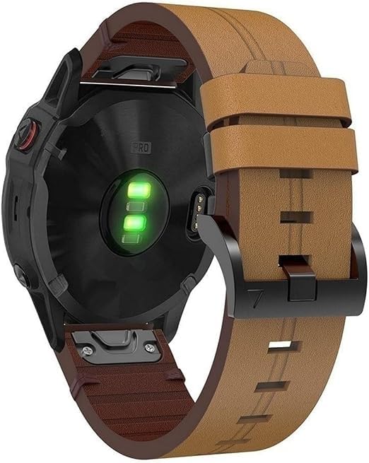 Leather Straps Compatible with Garmin Fenix 8 43mm Strap, QuickFit 20mm Adjustable Replacement Wristband Premium Leather Band for Garmin Fenix 8 43mm Women Men (Light brown)