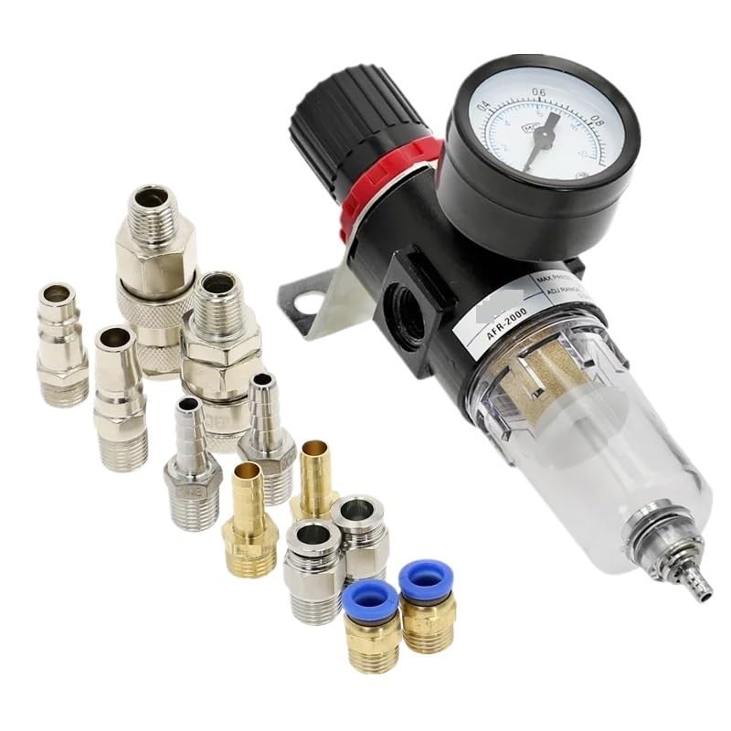Filtro de tratamiento de aire neumático AFR2000 con manómetro ajustable de 1/4" 2