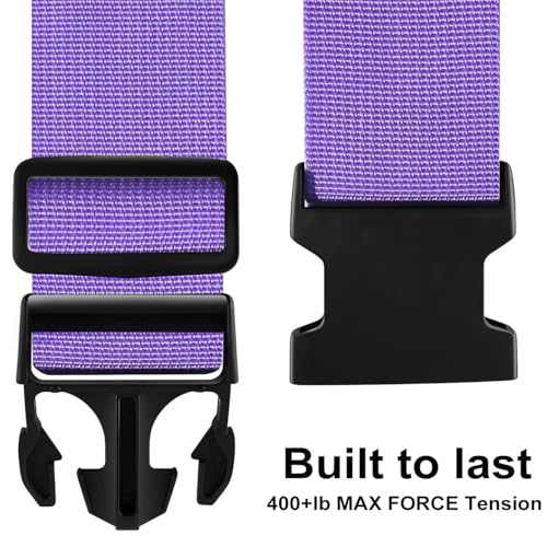 Image of Luggage Straps for Suitcases TSA Approved-2 Pack Bright Personalized Luggage Belt Strap for Suitcase /Carry On Bag Luggage Accessories for Travel (Violet)