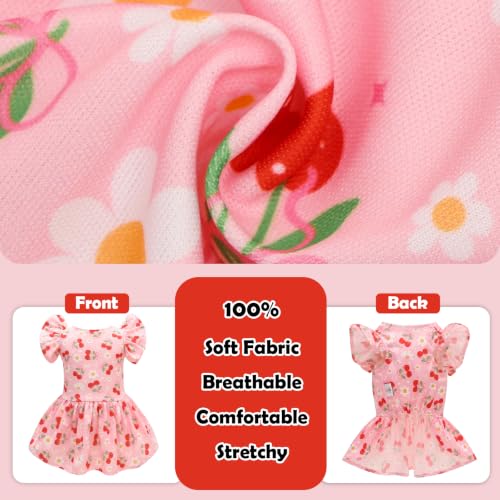 Image of CuteBone Frilly Dog Dress Princess Puppy Birthday Dresses with Ruffled Sleeves Cat Clothes Outfit for Small Dogs Girl Pet Apparel