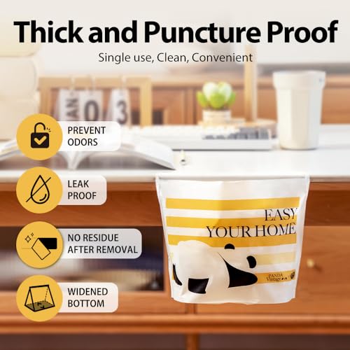Image of 60PCS Portable Car Trash Bag with Self-Adhesive Strips Disposable Self-Standing Car Garbage Bags Waterproof Leak-Proof Easy Stick-On for Cars Office Kitchen Bedroom Travel and Camping