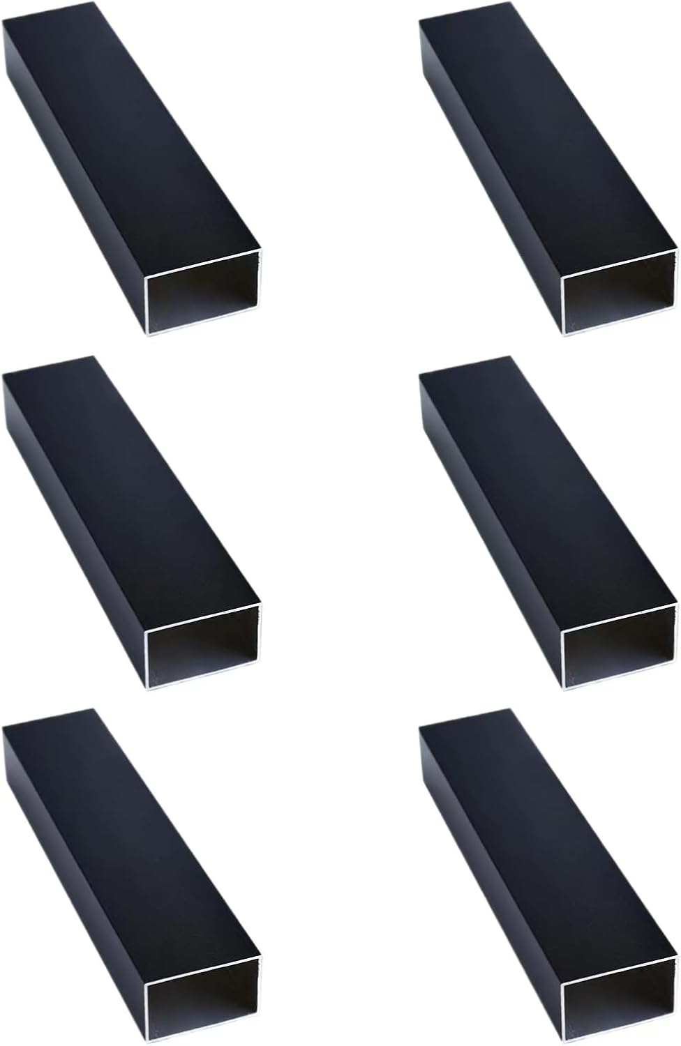 Black Aluminum Rectangular Tubing 6Pcs 44mm x 100mm x 2750mm Long Wall Thickness 1.5mm, 6 Pack Aluminum Structural Rectangle Thin Tube 1.73 x 4 x 0.06 x 108.27" inch (Appr) Black Color