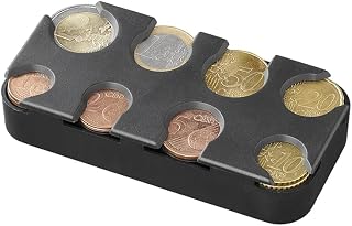 Set Euro Münzhalter Münzsortierer Münzsammler Münzspender Münzbox, 8 Fächer von 1 Cent bis 2 Euro (1 Stück)