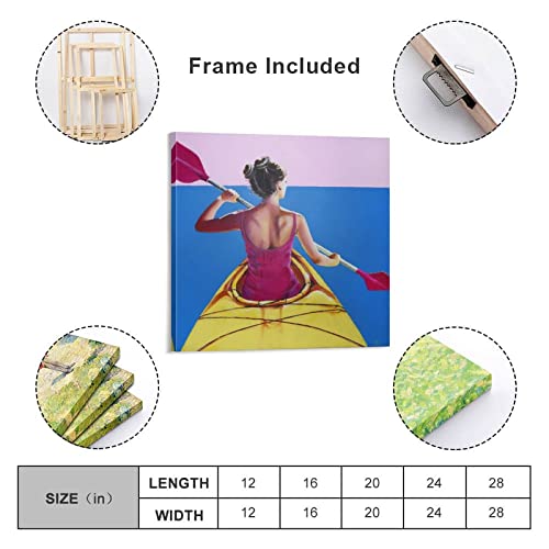 Room Decor Posters Angel Girl Rowing In The Lake Canvas Paintings Wall Art Canvas Wall Art Prints For Wall Decor Room Decor Bedroom Decor Gifts 28X28Inch(70X70Cm) Frame-Style #TOP1