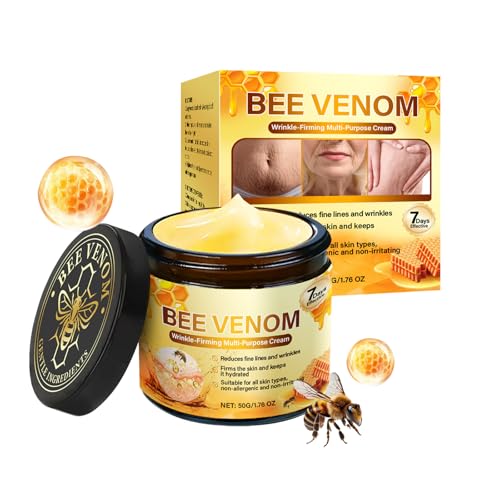 Crema reparadora para la piel de veneno de abeja, crema multiusos que reafirma las arrugas, hidrata la piel y reduce las imperfecciones, crema para el cuidado de la piel para el rostro y el cuerpo (1