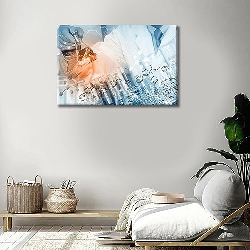 Image of 1 Panels Chemical Equations Laboratory Research Concept Wall Art Young Scientist Posters Framed Wall Art Laboratory Art Prints Giclee Print Gallery Packaging Artwork Ready to Hang (16 inch Wx24 H)