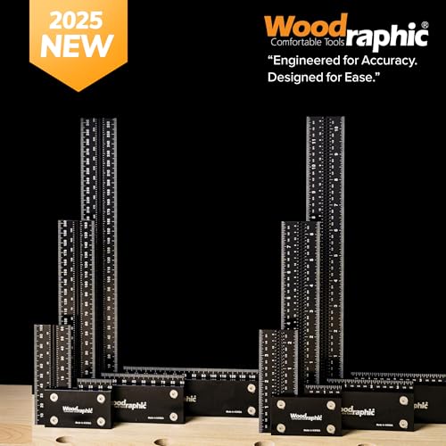 Woodraphic Upgraded Precision Square – 12 Inch 90° Layout Tool for Woodworking | Enhanced Side Scale, Wider Laser Markings, Premium Framing Square Ruler with Calibration - Image 8