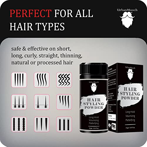 Image of UrbanMooch Hair Volumizing Powder Wax for Men | Strong Hold | Texture Powder | Matte Finish | 24 Hrs Hold | Natural & Safe Hair Styling Powder, 15 Gram